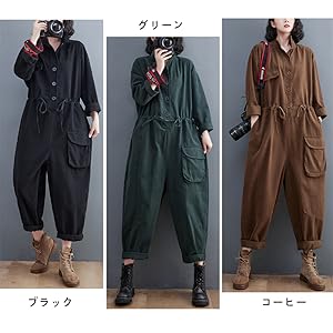 Amazon | [TAITENG] カーゴ風 つなぎ ジャンプスーツ