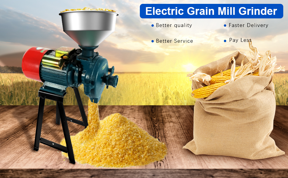 Jacgood Electric Grain Mill Grinder, 110V Dry Cereals Rice