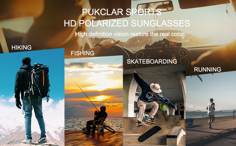 PUKCLAR Mens Driving Sunglasses Polarised Sports Sunglasses AlMg Metal