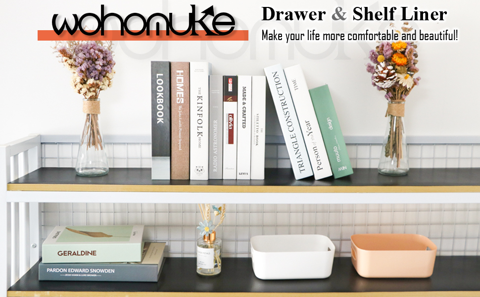 Shelf Liner, wohomuke 15 inch x 20 ft Shelf Liners for Kitchen nonstick