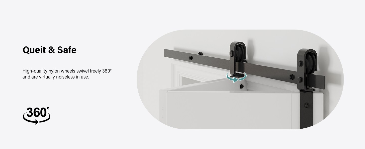 WINSOON Bifold Door Hardware Kit, Bi Fold Door Barn Door