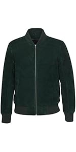 Men's 70'S Bomber Real Suede Leather Jacket Street Inspired