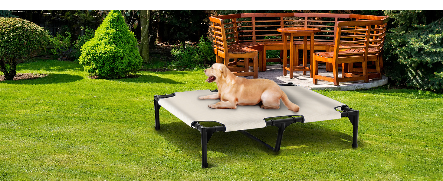 FIOCCO Dog Cot Cooling Elevated Dog Bed, Washable Raised