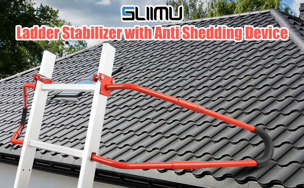 SLIIMU Ladder Stabilizer Standoff Brackets with Foam Elbows and Anti Shedding Device,Ladder
