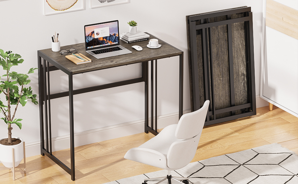 Gezen Folding Desk 32'' Computer Desk No Assembly Required