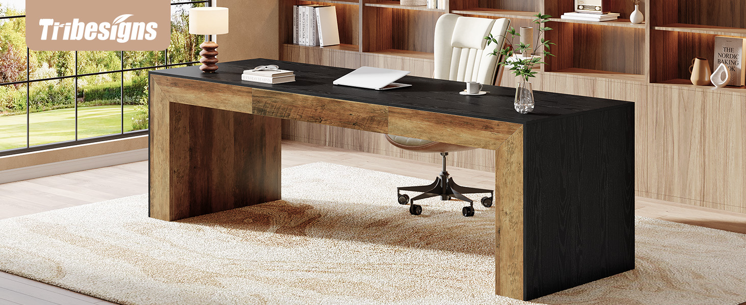 Tribesigns 86.6-Inch Long Computer Desk for 2 Person