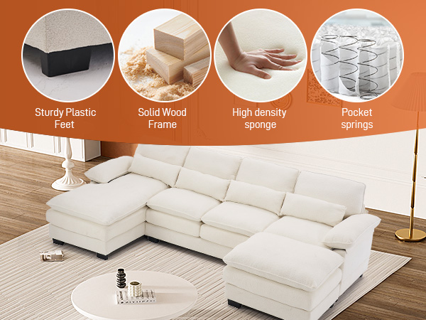 Amazon.com: Nolohoo U Shape Sectional Sofa Cloud Couch for