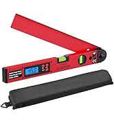 XUNTOP 0-225°/0.5° Digital Angle Finder 16” Aluminum Angle Measuring Tool with Horizontal&Vertica...