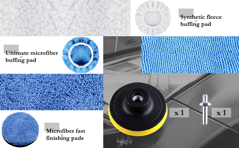 SIQUK 13 Pieces Polishing Pads Kit 180mm Car Polishing Pad Foam Polish