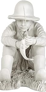 Gone Fishing Fisherman Boy Garden Statue