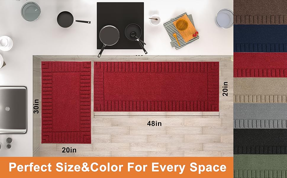 BEQHAUSEKitchenRugsandMats[2PCS] Non Slip Kitchen Mats