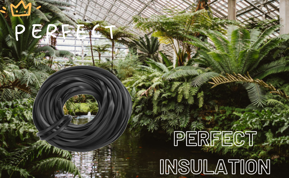 Demeras 32.8ft Greenhouse Rubber Strip, Black Rubber Seal Frameless