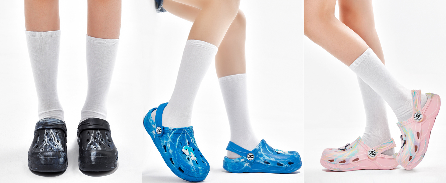 HOBIBEAR Boys and Girls Classic Graphic Garden Pool Clogs Slip on Water Shoes丨Sandals Slippers丨