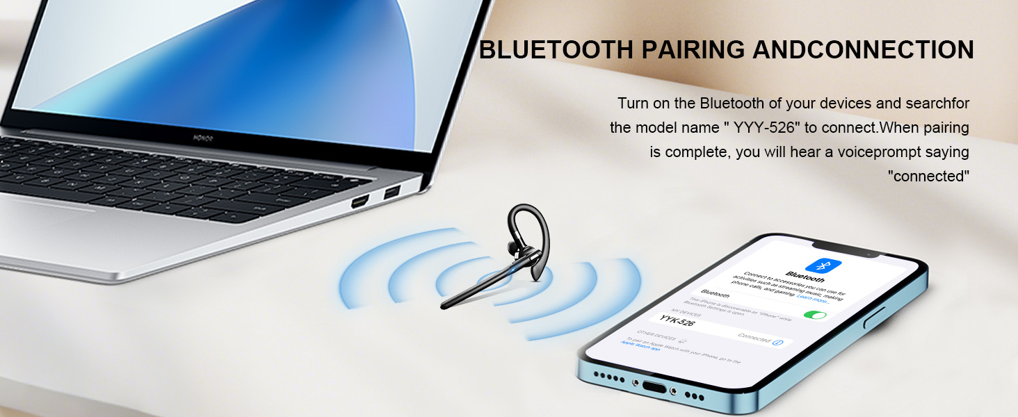 Activate Bluetooth on the device, then search for the model name "YYK-526" to connect to.