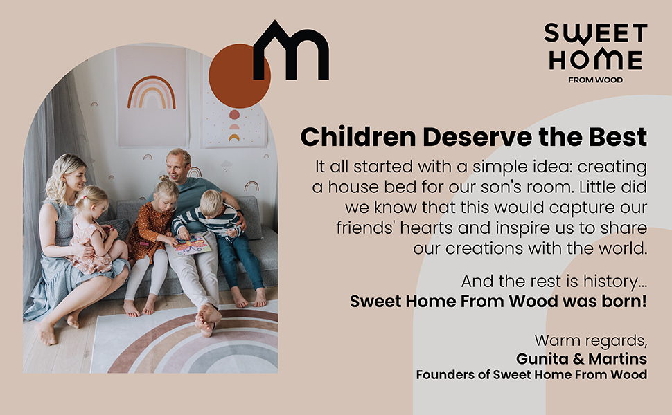 Children platform floor bed with rails