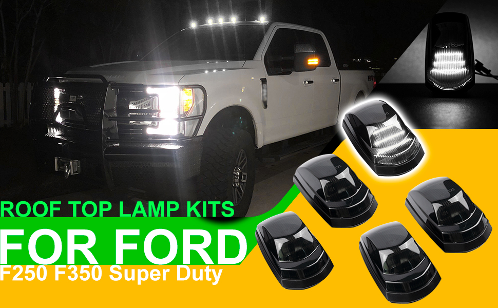 LED Cab Marker Lights Compatible w/ F'ord F250 F350 Super