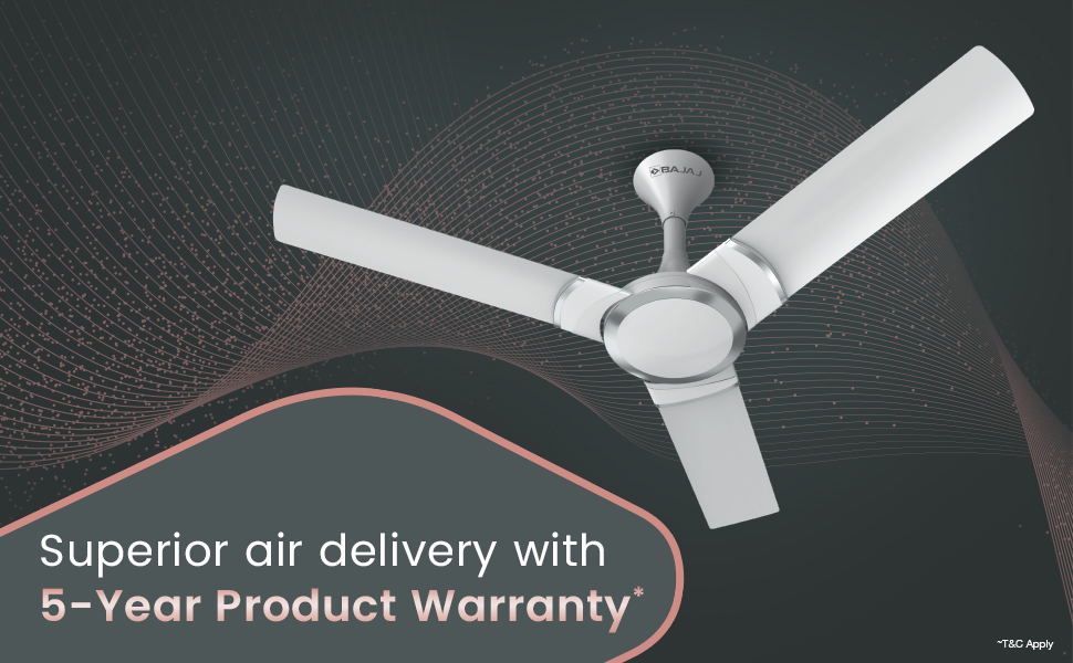 Bajaj Stylo 12S2 1200mm Sparkle White Ceiling Fan
