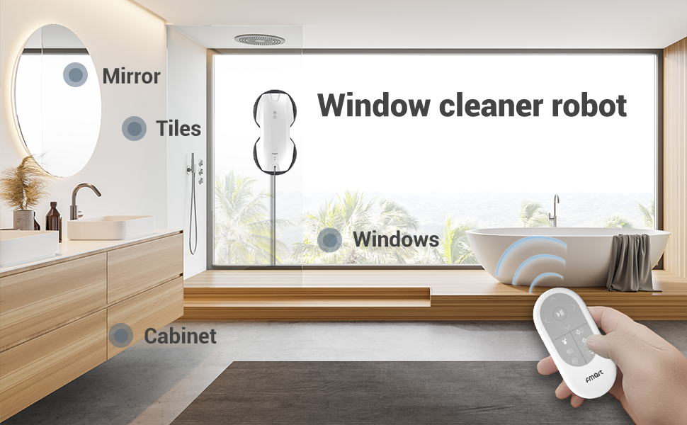 FMART T8 Window Cleaning Robot, 3800pa Suction Robot Window Cleaner