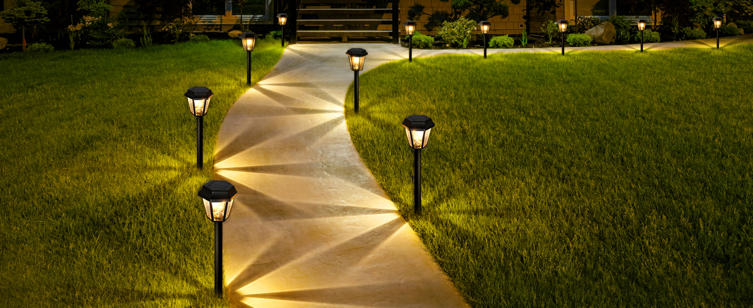 solar pathway lights outdoor waterproof