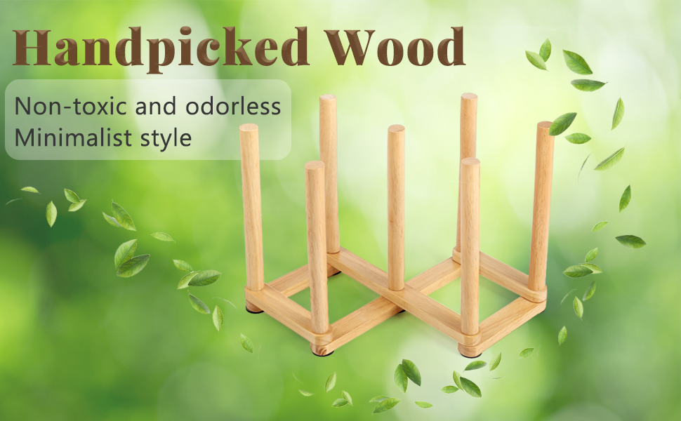Woiworco Wooden Bottle Drying Rack, Nature Bamboo