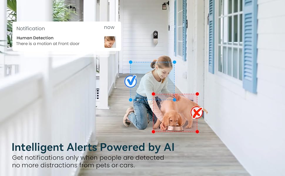 Wireless doorbell camera Intelligent Alerts Powered by Al
