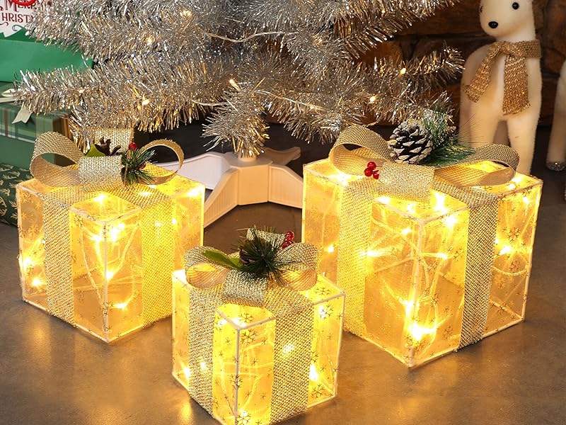lighted Christmas Gift Boxes
