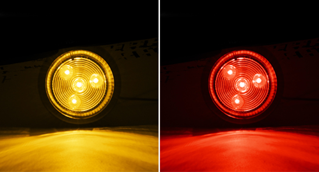 2inch Red Amber round side marker light clearance lights
