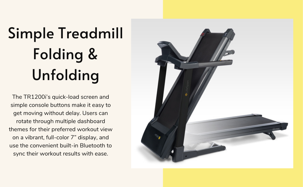 LifeSpan Fitness TR1200i Folding Treadmill, Compact Fold