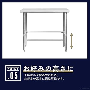 Amazon.co.jp: ステンレス 作業台 三方枠 業務用 調理台 厨房 900×450 ...