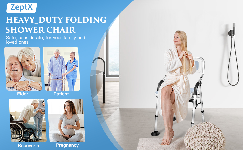 Heavy duty  foldable shower chair