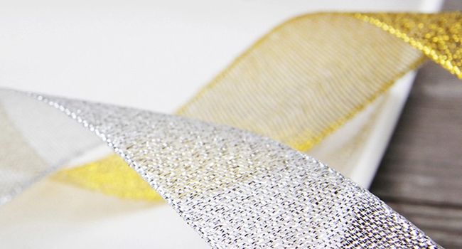 Gold ribbon Sparkly Fabric Ribbon Perfect for Crafts