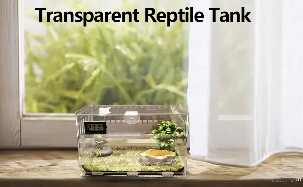 Tfwadmx Reptile Terrarium Acrylic Gecko Tank 11.8"x7.8"x5