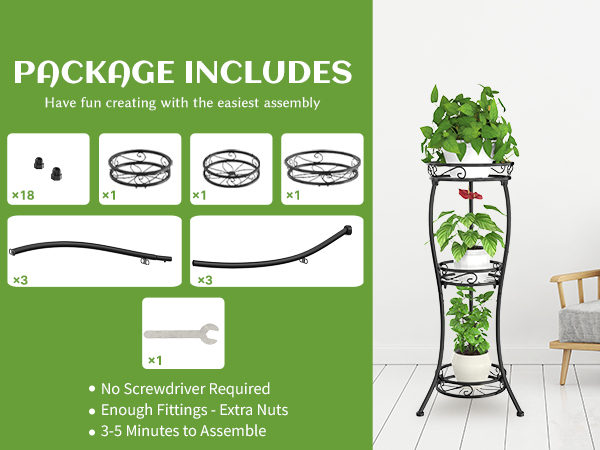 Amazon.com: iDavosic.ly 3 Tier Tall Metal Plant Stand Indoor