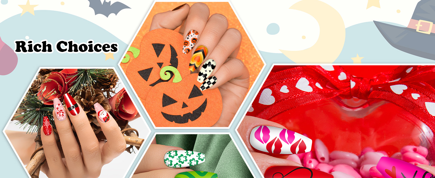 6Pcs All Holiday Nail Plates Stamping Set