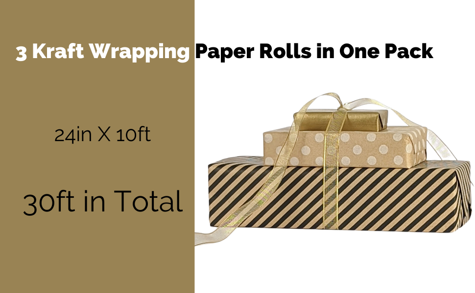 Ofelia & Co. Kraft Wrapping Paper Roll Set 24” Wide by 10' (120