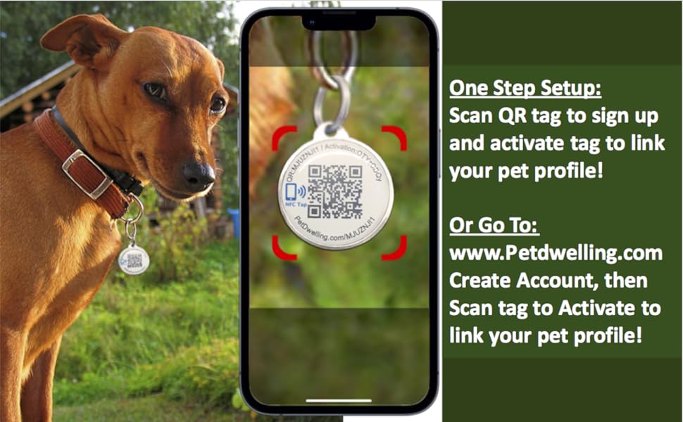 Pet Dwelling 2D QR Code Pet ID Tag Dog Tags Cat Tags Online Pet
