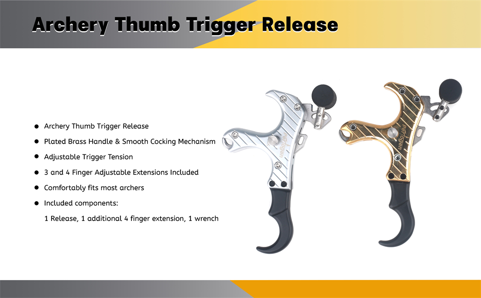 Perogen Archery Thumb Trigger Release for Compound Bow, 3