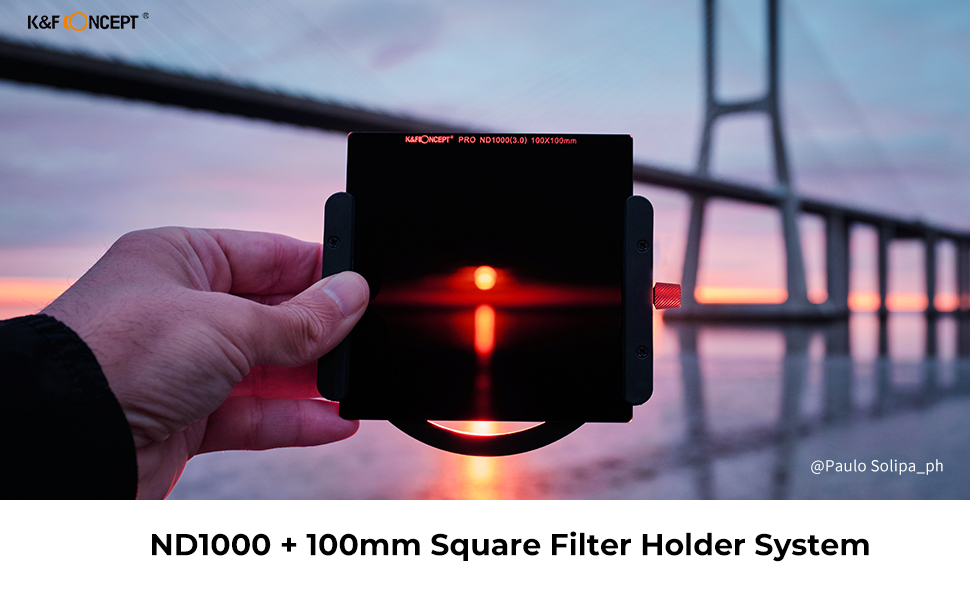 Square ND1000 Filter with Holder kit, K&F Concept 100mm 10Stop ND