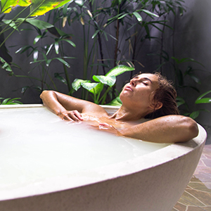 woman in bath tube