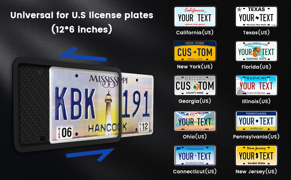 Podestaa 1 Pack License Plate Frames, SideOpening Black