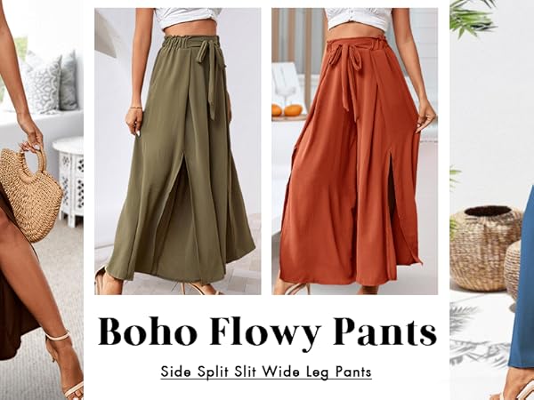 パンツ KNEE SLIT WIDE STRAIGHT Stark X Women's Side Slit Cotton Gauze Pant | $95.00 | Saint