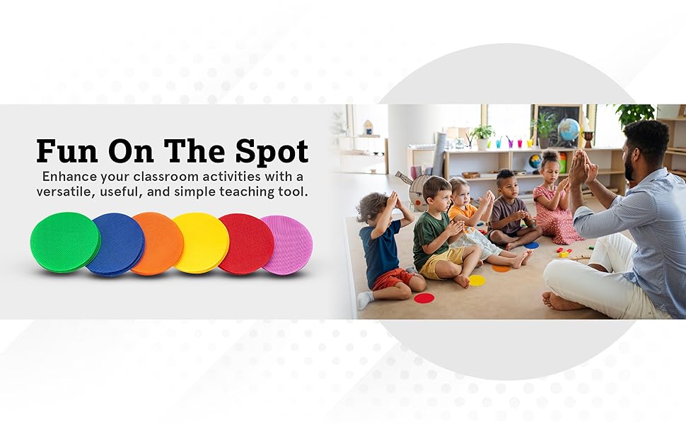Carpet Spot Markers x 30 Classroom Sit Circles for Teachers (6 Colors) Office Products