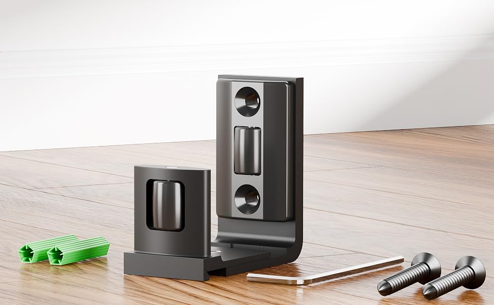 Der Text lautet „DONKILLIA“. Aufbau eines elektronischen Geräts mit schwarzen rechteckigen Einheiten mit grünem Zubehör auf einer Holzbodenoberfläche.