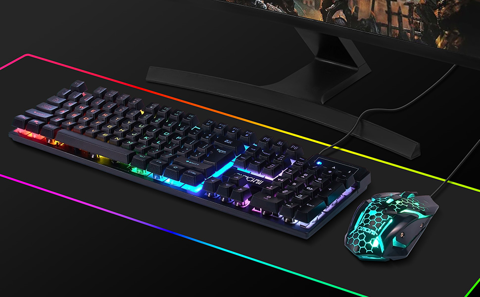 PC Gaming Keyboard Mouse Combo ALL-IN-ONE PC GAMER VALUE KIT