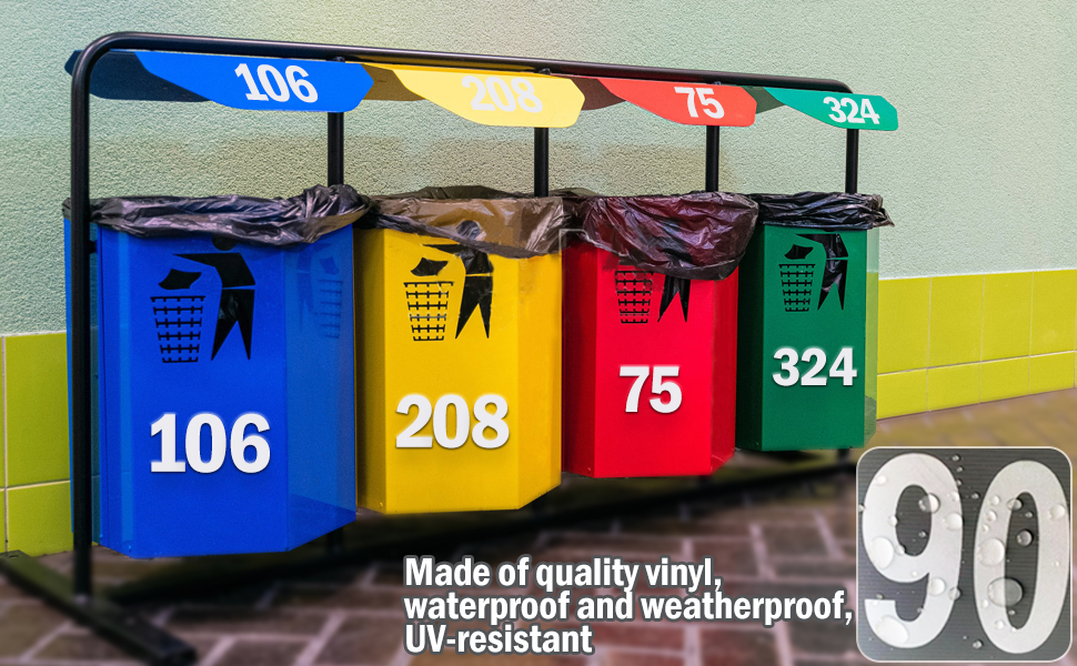 Wheelie Bin Numbers for Bins 3 Pack Wheelie Bin Stickers Dustbin Number