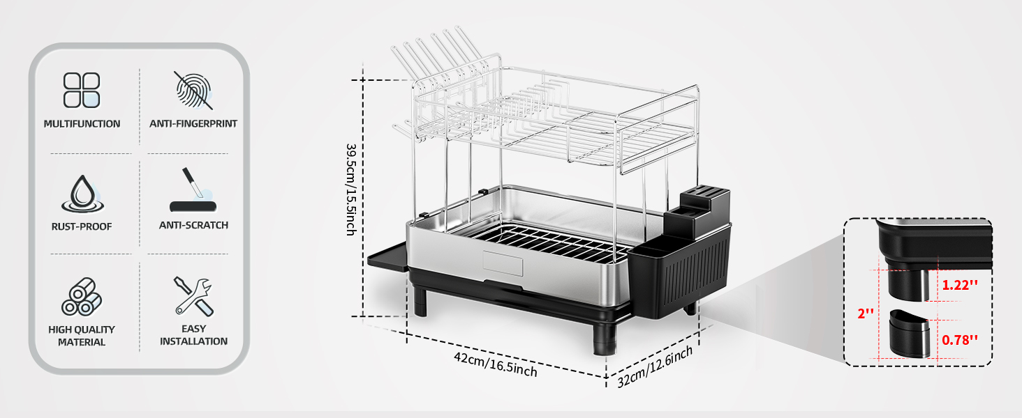 dish drying rack stainless steel