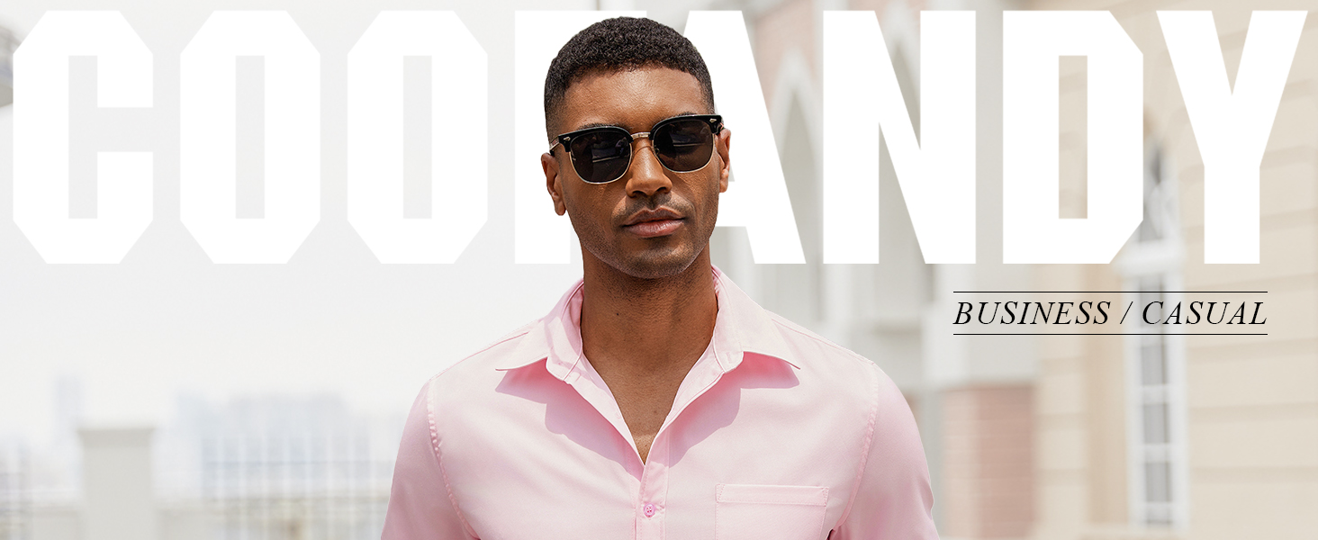 COOFANDY Men's Button Down Long Sleeve Shirt Casual Untucked Dress Shirts