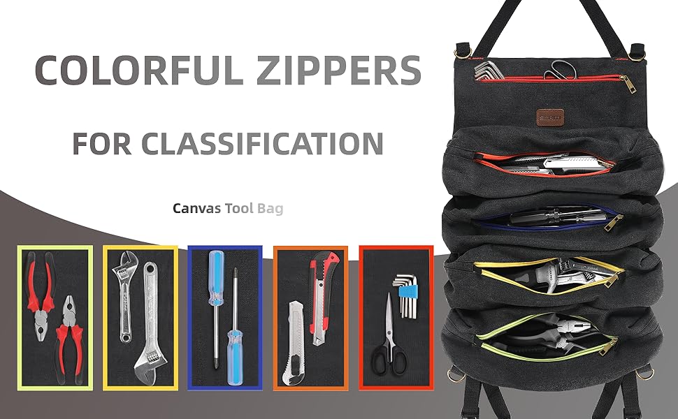 bunte Reißverschlüsse zur Einteilung