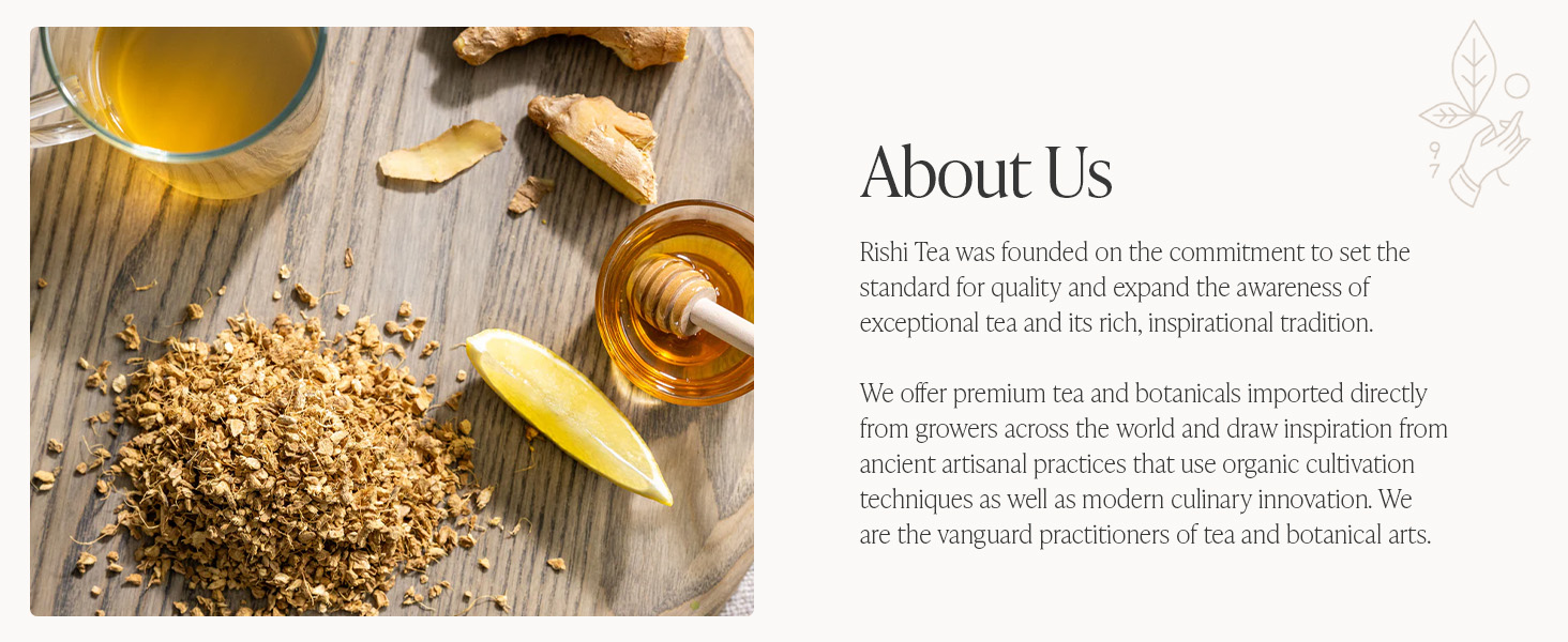 Rishi Tea & Botanicals Ginger loose leaf herbal tea blend organic all natural caffeine free