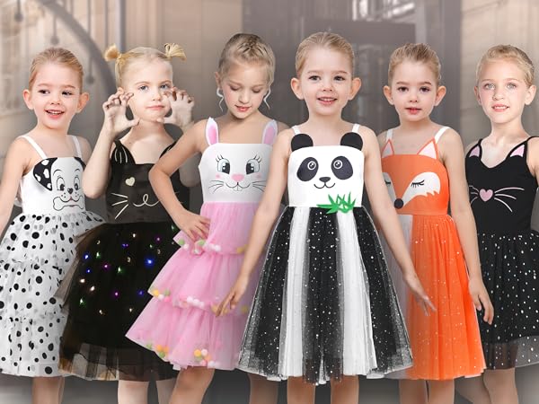 ワンピース treat urself black cat tired frill dress Amazon.com: LT61 Girls Dress Cat Face Black Tower Ruffle